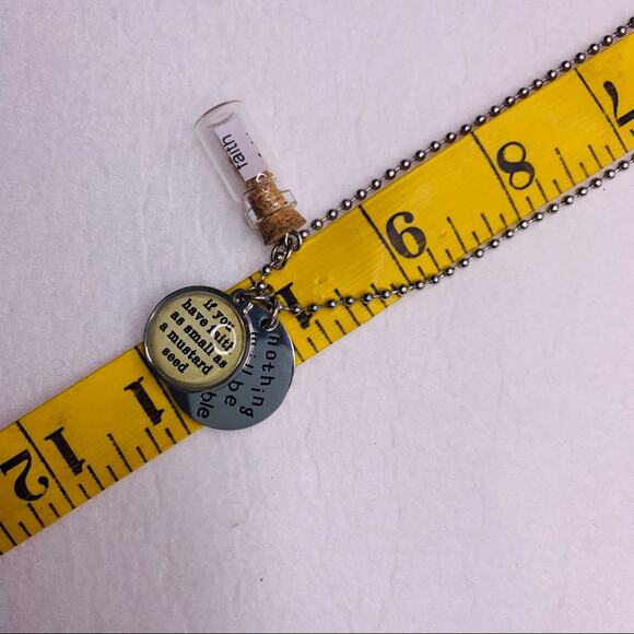 Charm necklace with bottle cork faith seeds saying - Picture 7 of 7